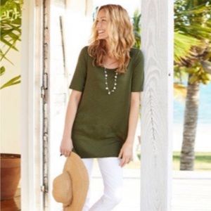 J Jill Pima dipped hem tunic XL green